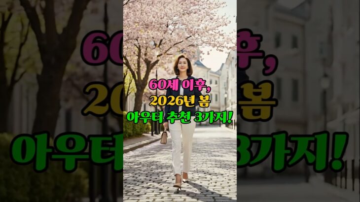 60세 이후, 2026년  봄 아우터 추천 3종! #봄코디 #시니어패션 #50대패션 #60대패션 #크롭트렌치 #트위드재킷