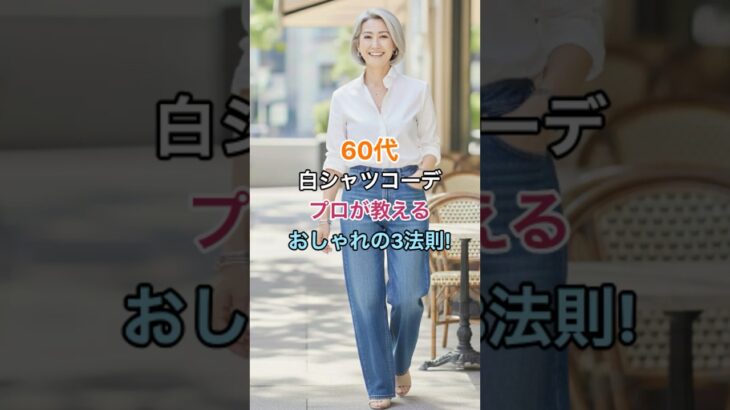 #60代ファッション #60代コーデ #シニアファッション #白シャツコーデ