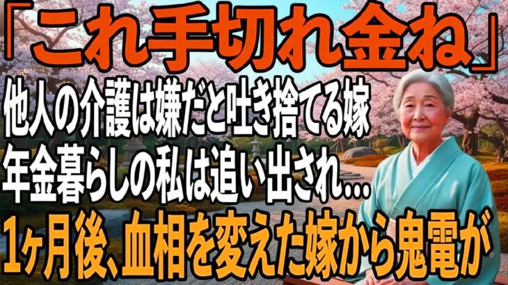 「これ手切れ金ね」月60000円の年金暮らしの私を「他人の介護は嫌」と追い出す嫁→1ヶ月後、真実を知った嫁は血相を変え…【シニアライフ】【60代以上の方へ】