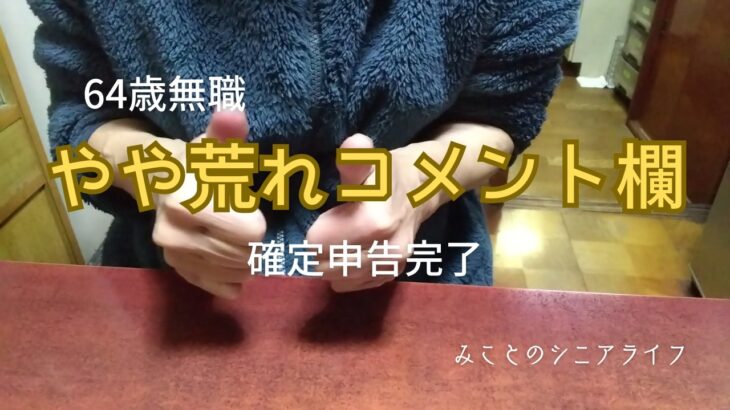 【60代姉弟二人暮らし】64歳無職／やや荒れコメント欄／確定申告完了