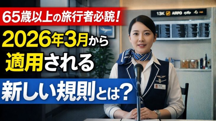 65歳以上の旅行者必読！2026年3月から適用される新しい規則とは？