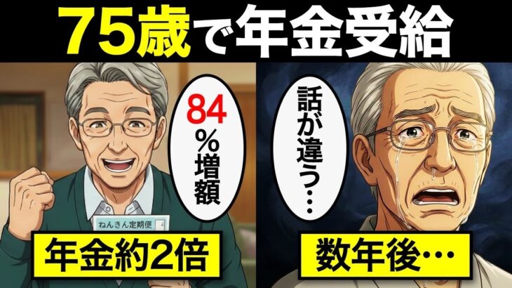 🌸🍡👘【漫画】75歳まで年金を待った男の末路…ほとんどの人が65歳を選ぶ実態🌸🍡👘
