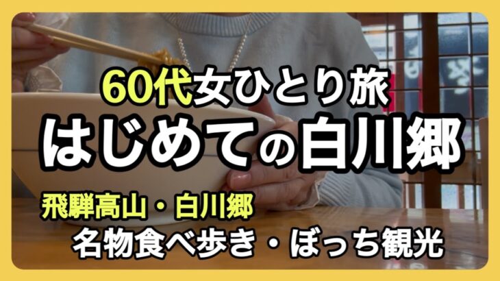 【岐阜】世界遺産雪の白川郷/高山・白川郷女一人旅/9500円でお得に旅する/ソロ活/シニアライフ/高山グルメと観光/60代一人暮らし