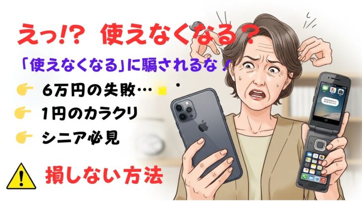【NTTドコモの3G終了】ガラケー終了の本当の話！「1円スマホ」の落とし穴！シニアが失敗しないスマホの選び方”スマホ完全ガイド”