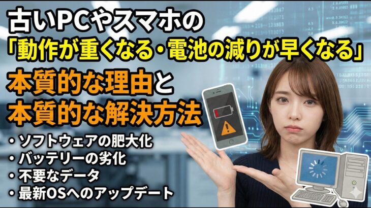 古いPCやスマホの「動作が重くなる・電池の減りが早くなる」本質的な理由と本質的な解決方法