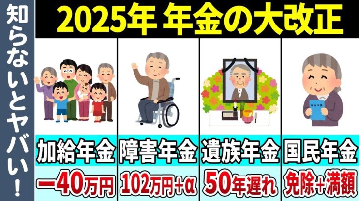 🎏【老後年金】2025年に迫っている年金制度の次期年金改正がかなりヤバイ…【障害年金、遺族年金、加給年金】🎏