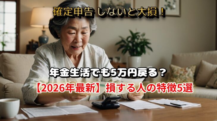 【2026年最新】確定申告しないと損！年金受給者が「還付金」を1円残らず受け取るための条件5選