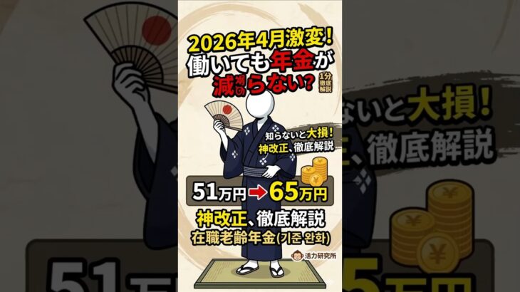 2026年4月激変！働いても年金が減らない？ #年金改正 #在職老齢年金 #年金