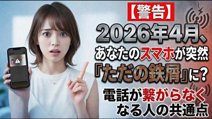 【警告】2026年4月、あなたのスマホが突然『ただの鉄屑』に？電話が繋がらなくなる人の共通点