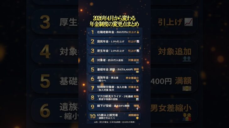 2026年4月から変わる年金制度の変更点まとめ｜知らないと大損