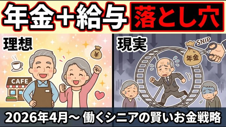 【知らないと大損】シニアが働きすぎると年金が減ります。2026年4月改正年金ルールを徹底解説【在職老齢年金】