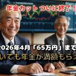 【2026年4月改正】働くシニア大勝利！年金カットの基準が「65万円」へ大幅引き上げ