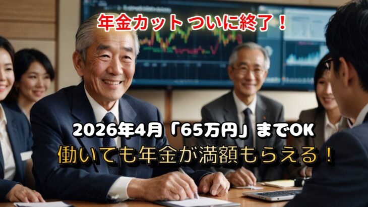 【2026年4月改正】働くシニア大勝利！年金カットの基準が「65万円」へ大幅引き上げ