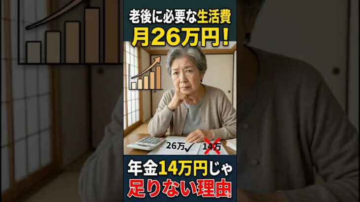老後に必要な生活費は月26万円！年金14万円じゃ足りない理由 #年金 #2026年最新情報 #シニアライフ