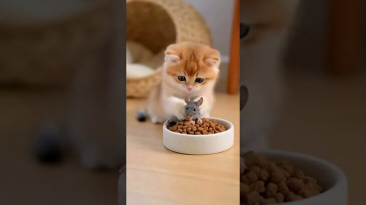 ネズミが猫のごはんを食べる日#3 / 猫,ネズミ,動物ショート