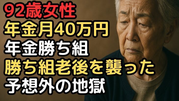 年金月40万円『勝ち組老後』の筈が…92歳女性を襲った予想外の地獄