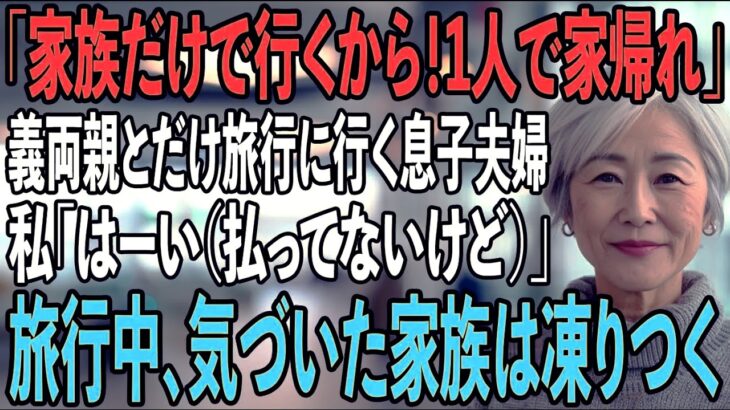 家族旅行当日に空港で私だけ置き去りにする息子夫婦と義両親「500万支払いご苦労！家族だけで行くわ」私「いえいえ（払ってないけどね）」→旅行中、気づいた家族は凍りつく【シニアライフ】【60代以上の方へ】