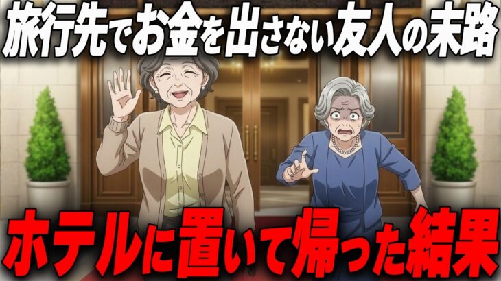 【スカッと】旅行先でお金を出さない友人…ホテルに置いて帰った結果、まさかの結末に｜シニア朗読｜50代｜60代