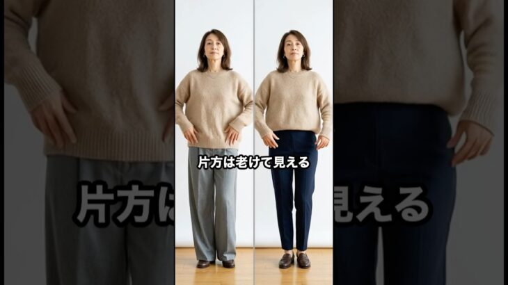 50代,60代のファッションはパンツ選びを間違えると老け見えします