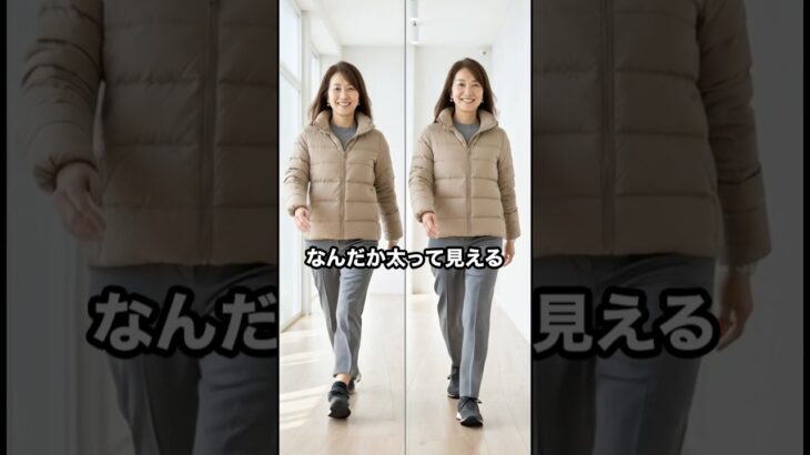 50代,60代はダウンを着る時に合わせるパンツで印象がガラッと変わります