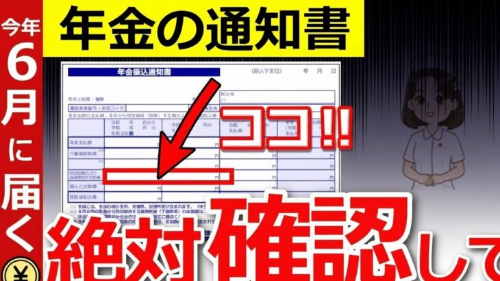 ❀【見逃すと大損】6月上旬に届く年金通知書！ここだけは絶対にチェックして【年金額改定】❀