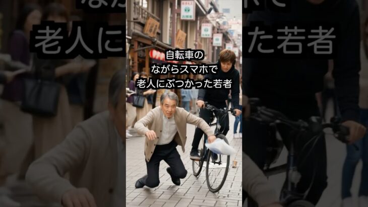 「どけ！道を開けろ！」自転車のながらスマホで老人にぶつかった若者。しかし次の瞬間、逃亡する#60代 #シニア #スカッとする話 #ドラマ
