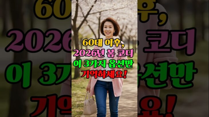60대 이후, 2026년  봄 코디, 이 3가지만 기억하세요! #노년기패션 #생활스타일 #기본템 #봄코디