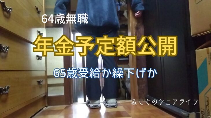 【60代姉弟二人暮らし】64歳無職／年金予定額公開／65歳受給か繰下げか