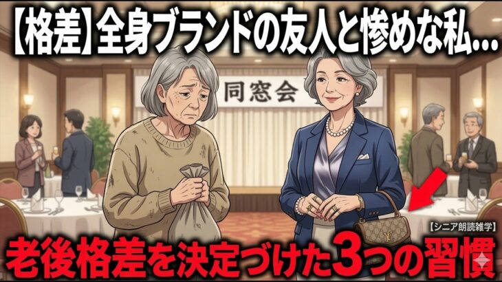 【年金6万円】同窓会で惨めな思いをした私と、全身ブランドの友人。老後格差を決定づけた「たった3つの習慣」【シニア朗読雑学】