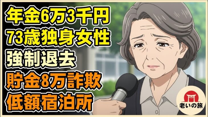 【漫画】年金6万3千円で強制退去を迫られた73歳独身女性の末路。貯金8万円を詐欺で失い餓死寸前…無料低額宿泊所のリアルな生活…【シニアライフ】【60代以上の方へ】