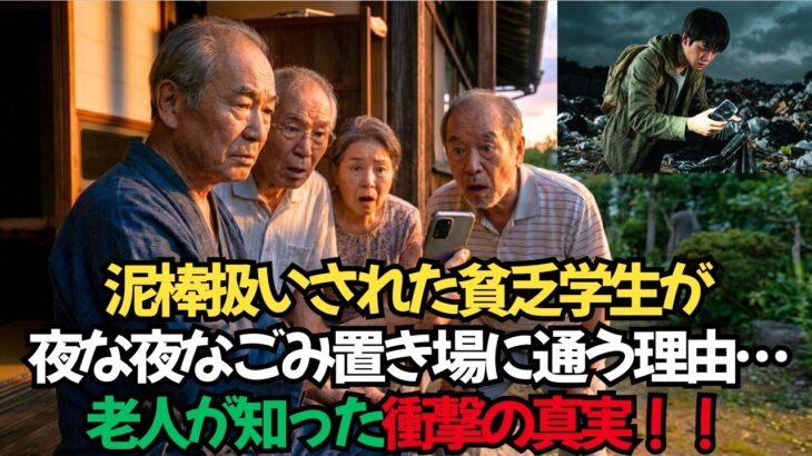 【朗読】【涙腺崩壊】夜な夜なゴミ置き場でスマホを拾う学生…70歳の老人とのシェアハウスで老人が見た”本当の理由”に涙。
