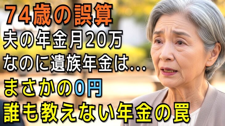 74歳の誤算 ― 夫の年金月20万なのに遺族年金0円だった妻の末路【誰も教えない年金の罠】