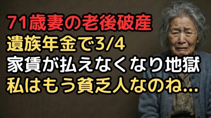 「夫が亡くなっても私の年金7万円と遺族年金で大丈夫」計算した71歳妻…実際の遺族年金は月9万円、合計16万円では家賃も払えない