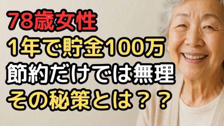 年金月8万円でも1年で貯金100万円を実現した78歳【逆転貯蓄術】内訳と手順を全公開