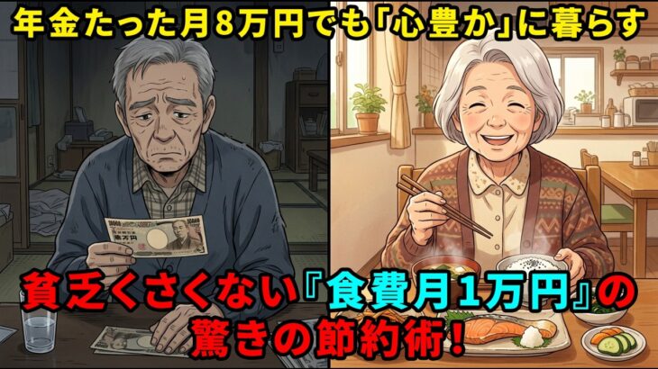 【節約術】年金月8万円でも絶望しない！食費月1万円でも美味しく暮らせる「お金を使わない幸せの法則」と驚きの習慣7選【シニアライフ】