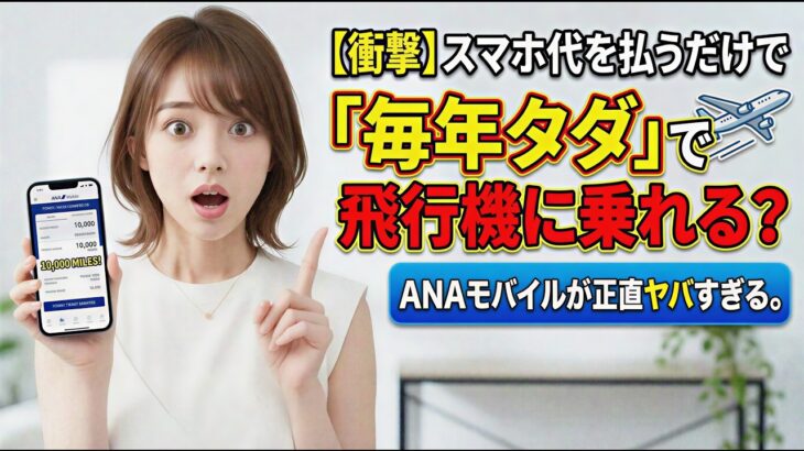 【衝撃】スマホ代を払うだけで「毎年タダ」で飛行機に乗れる？ANAモバイルが正直ヤバすぎる。