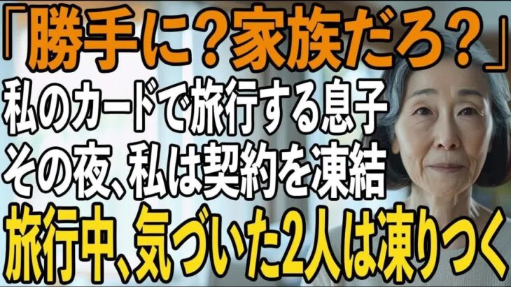 「お金がないから許して」家族でのUSJ旅行で勝手に”私のクレジットカード”で全てお会計する息子夫婦。その夜、私は契約を凍結→旅行中、気づいた2人は顔面蒼白に【シニアライフ】【60代以上の方へ】