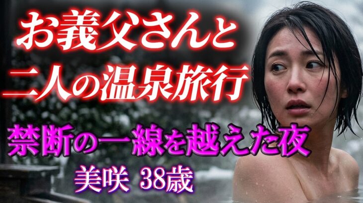 家族旅行のはずが…お義父さんと二人きりの温泉旅行に。 旦那不在の夜に禁断の一線を越えて……【シニア恋愛】
