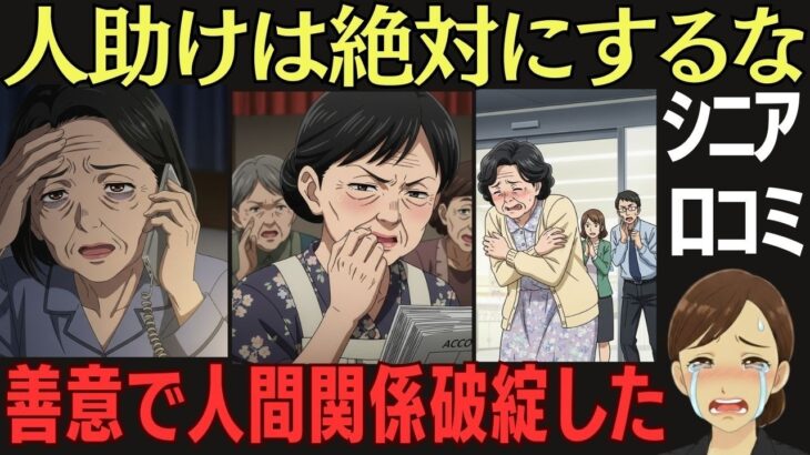 人助けが裏目に出たシニア女性の口コミです。善意の行動がトラブルに発展したケースです。