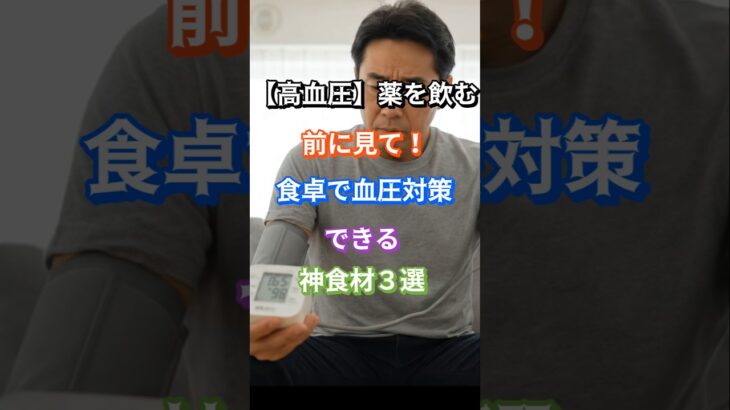 【高血圧】薬を飲む前に見て！食卓で血圧対策できる神食材３選 #高血圧 #高血圧改善 #血圧を下げる方法 #健康寿命 #シニアの健康 #生活習慣病 #食事療法 #減塩 #健康食 #薬に頼らない