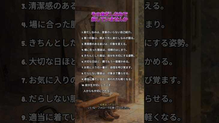 その身だしなみで損していませんか                                       #身だしなみの知恵 #きちんとした服装 #シニアファッション