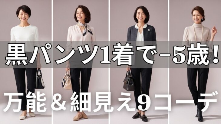 【絶対失敗しない】今すぐ服を増やすのはやめて！黒パンツ1着で劇的に垢抜ける奇跡の9コーデ