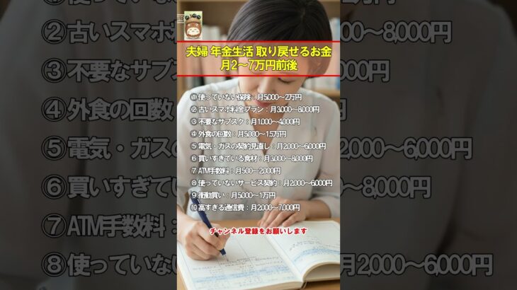 【老後メモ】夫婦2人 年金生活 取り戻せるお金 #雑学 #シニアライフ #人生感悟 #70代 #60代
