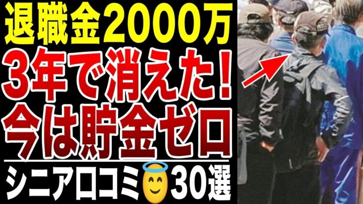 【シニアの悲劇】退職金2000万円が3年で消えた！今は年金だけで生活苦！シニアの口コミ30選紹介します