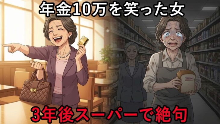 【スカッと】「その年金で老後きついでしょｗ」同級生に笑われた私 → 3年後、スーパーで見た彼女の姿に言葉を失った