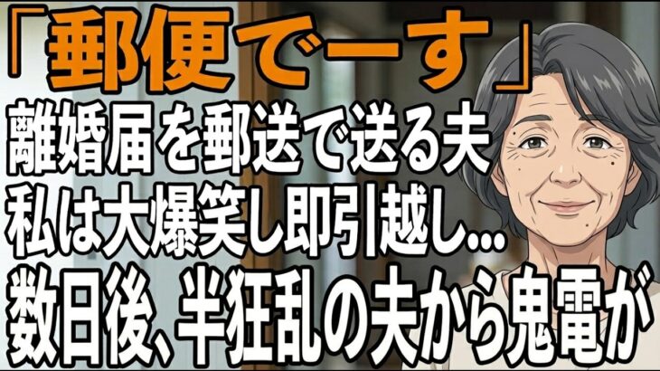 友人とのシニア旅行から帰ると夫から郵送で離婚届が「郵便でーす」→大爆笑し30秒で提出、即引っ越しすると半狂乱の夫から300件の鬼電が【シニアライフ】【60代以