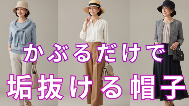 【絶対失敗しない】被るだけで一気に垢抜ける！知らないと損する春の帽子3選、今すぐ確認して。50代60代70代が若返る選び方とかぶり方