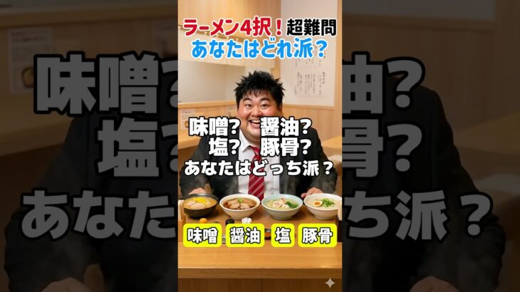 🍜究極のラーメン4択！シニア世代はどれ派？