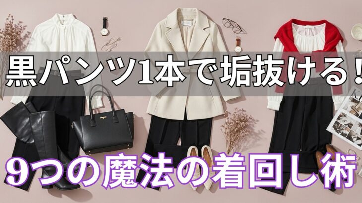 【絶対失敗しない】50代は黒パンツ1本あればいい！服を増やさず垢抜ける衝撃の9コーデ
