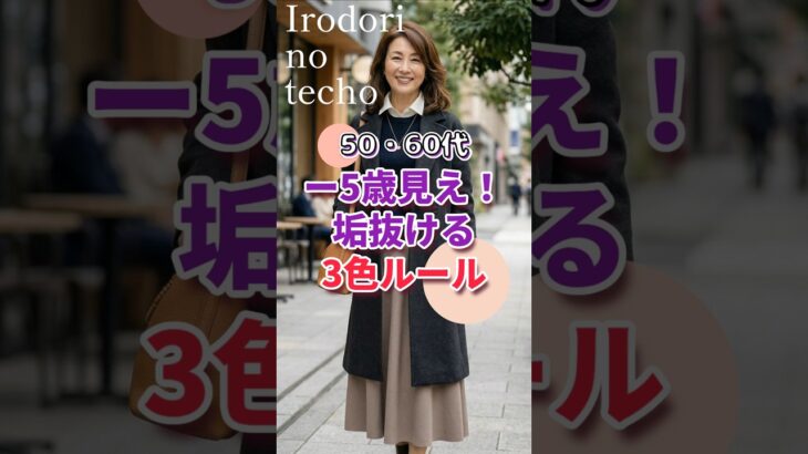 【50・60代】-5歳見え！垢抜ける3色ルール　#シニア #ファッション #シニアライフ #50代 #60代